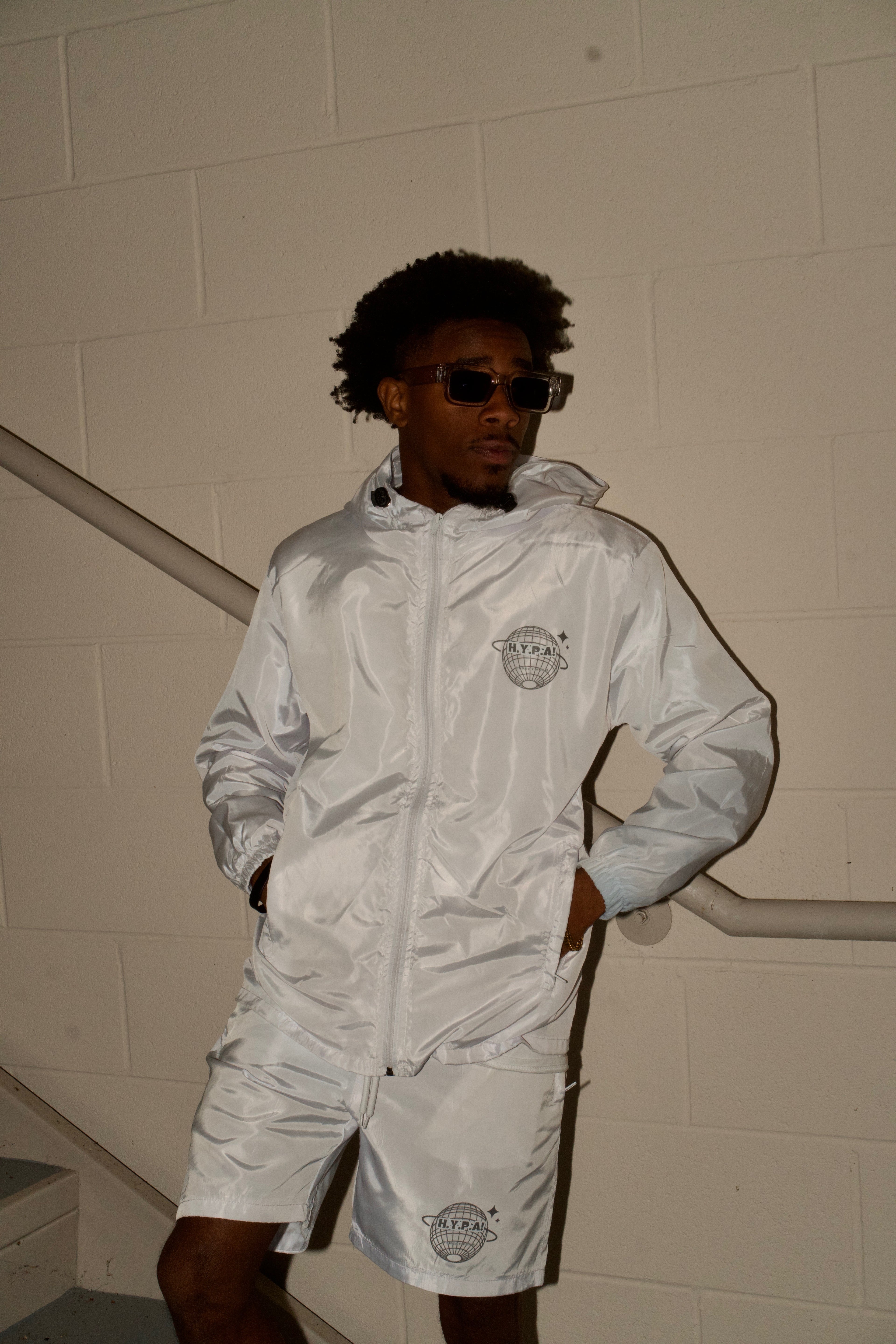 White and Grey WindBreaker Set